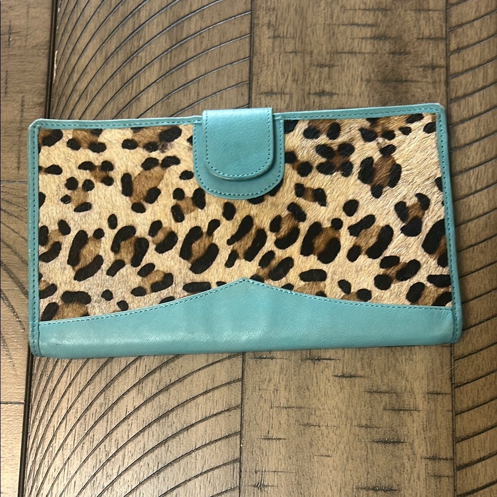 Leopard Print and Teal Women's Clutch